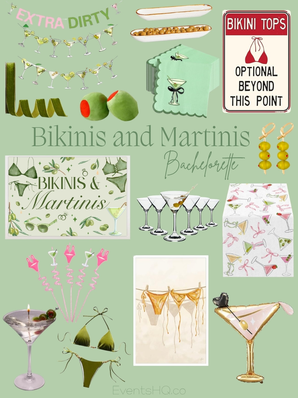 Bikinis And Martinis bachelorette theme
