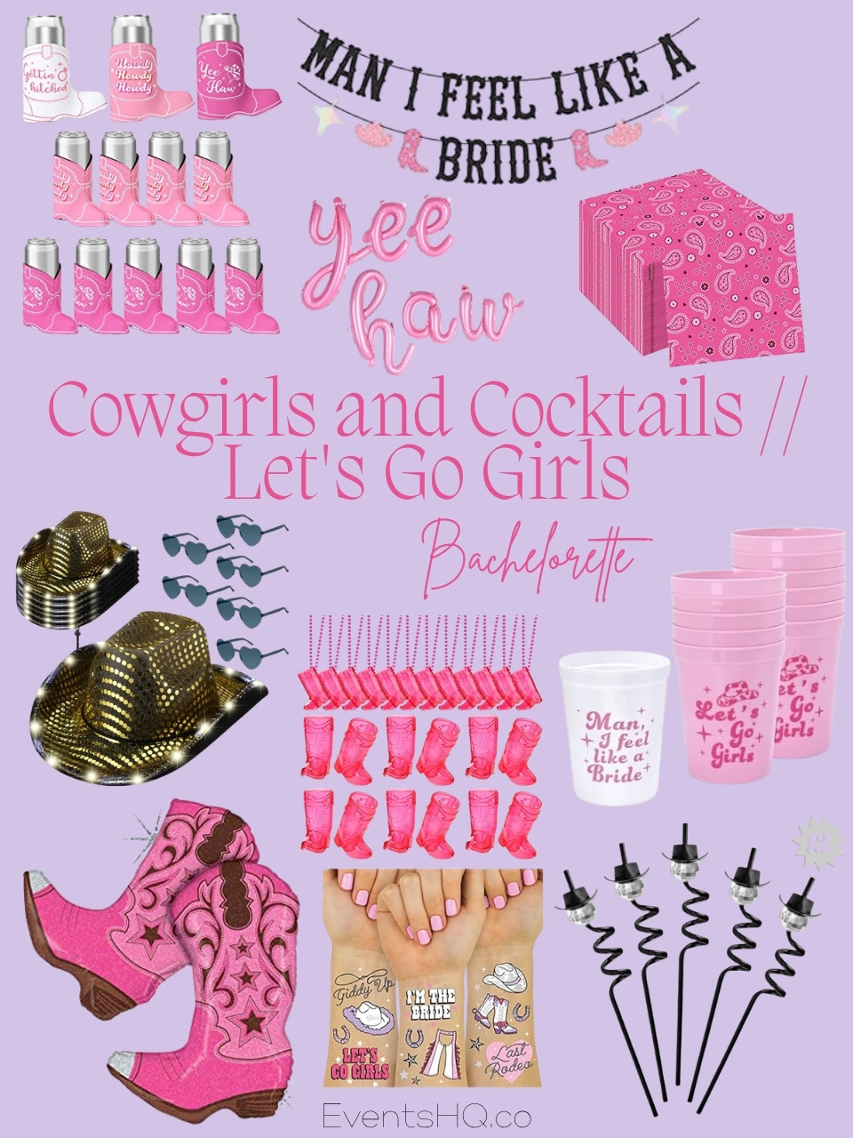 Cowgirls And Cocktails bachelorette theme