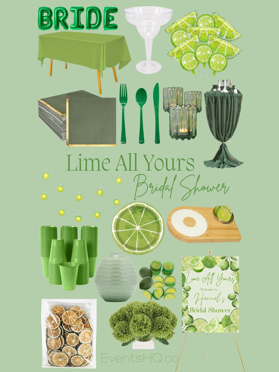 Lime All Yours bridal shower theme