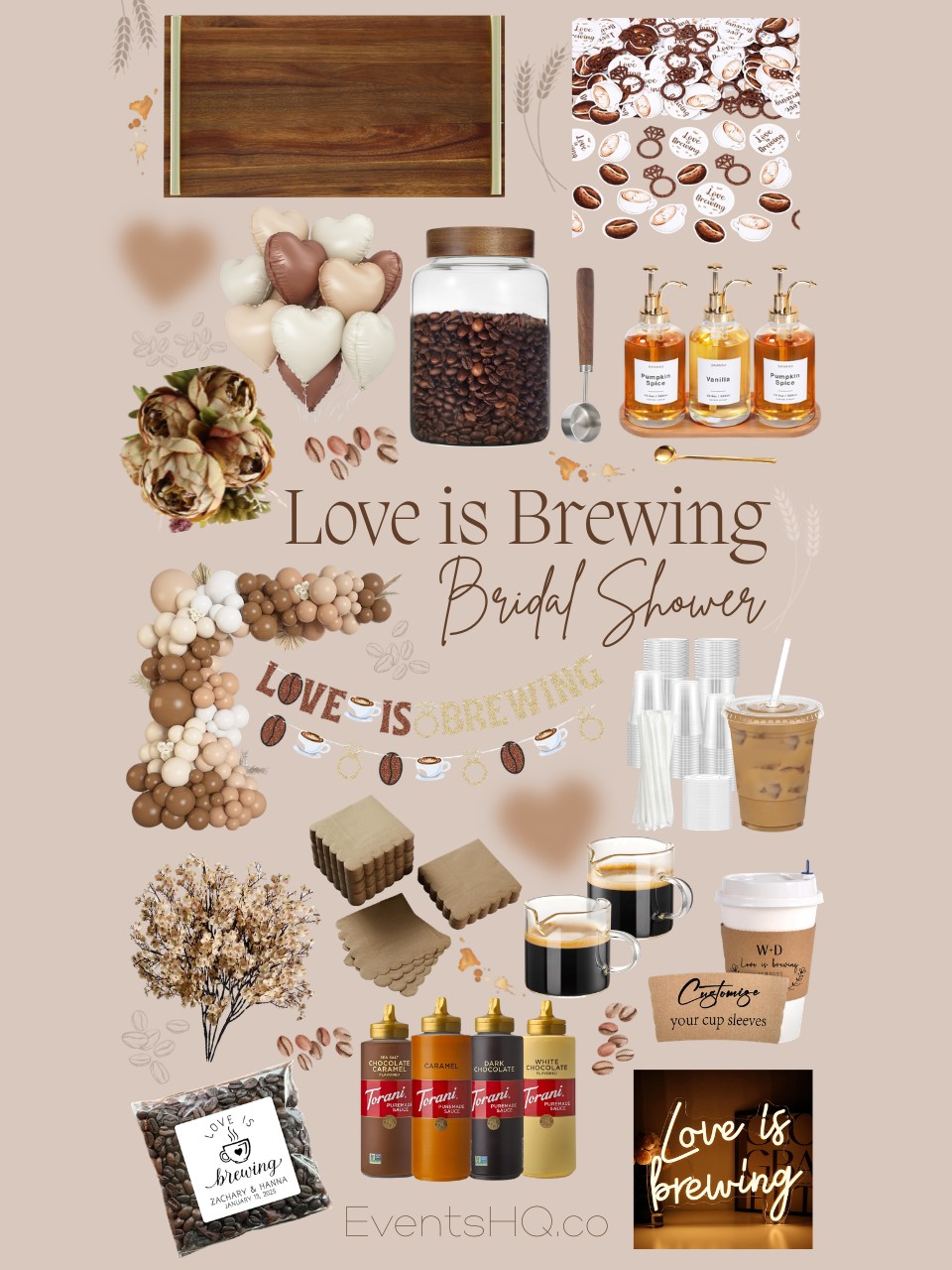 Love Is Brewing bridal shower theme
