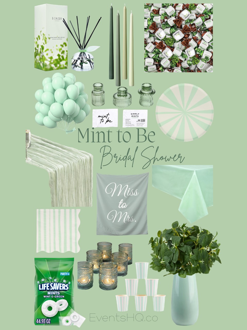 Mint To Be bridal shower theme