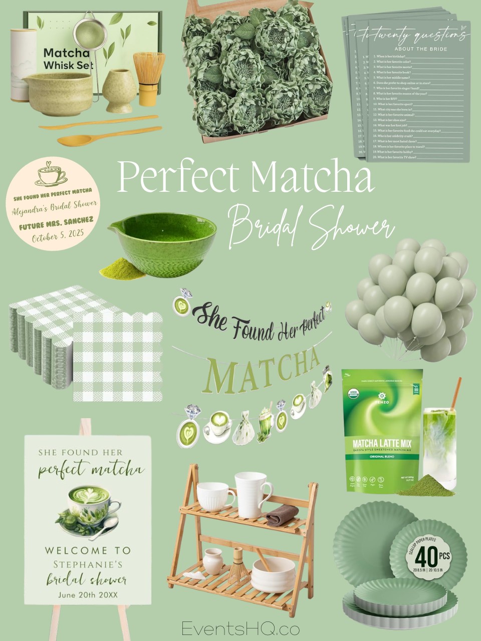 Perfect Matcha bridal shower theme