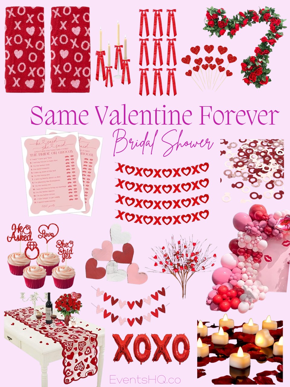 Same Valentine Forever bridal shower theme