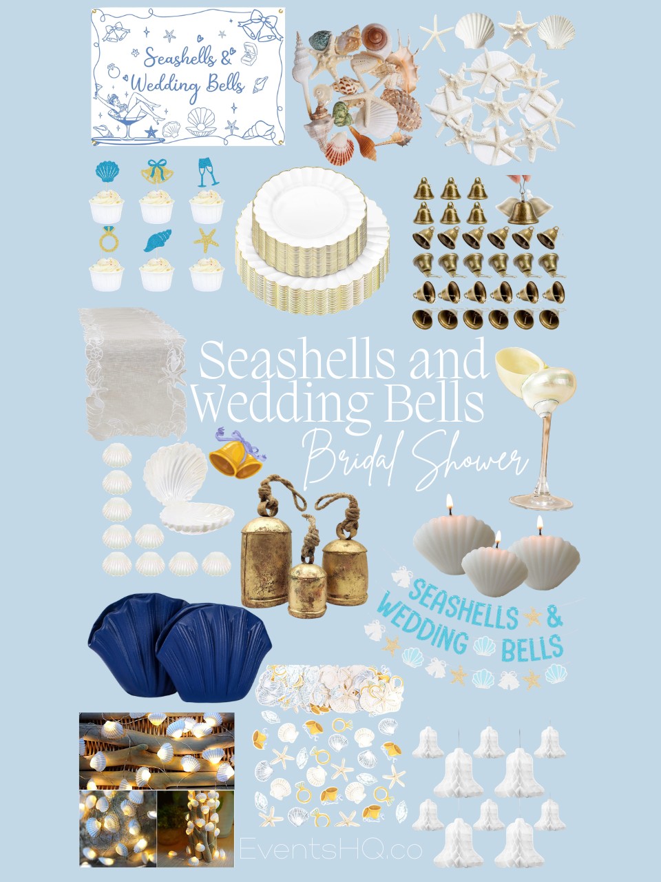Seashells And Wedding Bells bridal shower theme