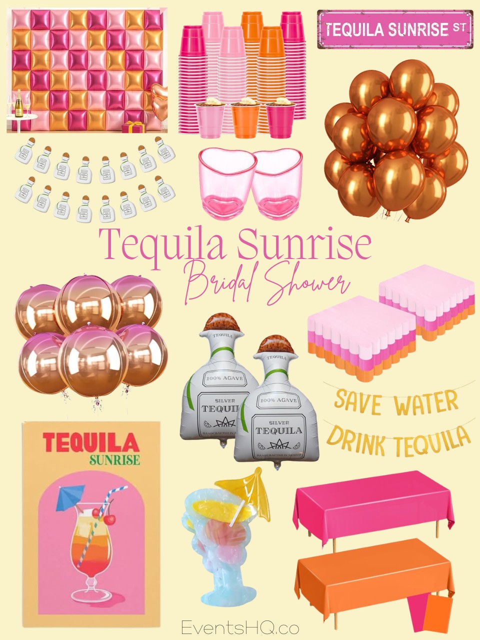 Tequila Sunrise bridal shower theme