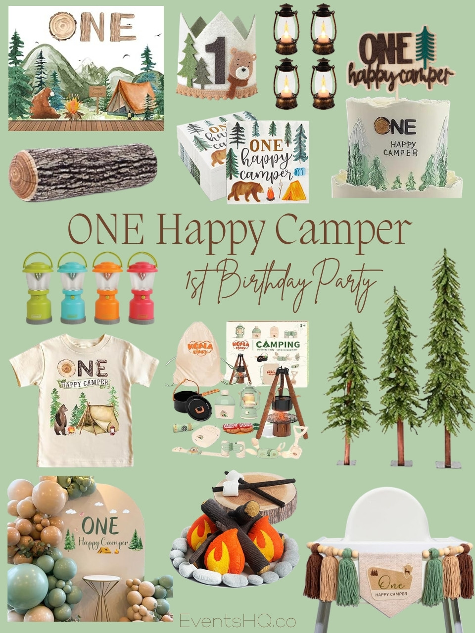 ONE Happy Camper 1st birthday theme