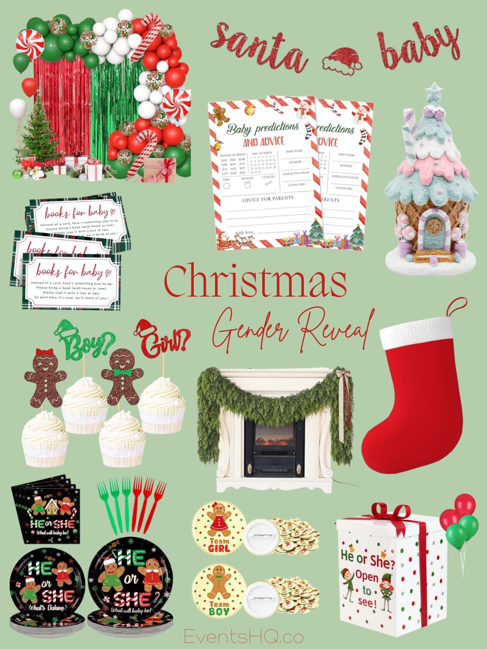Christmas gender reveal theme