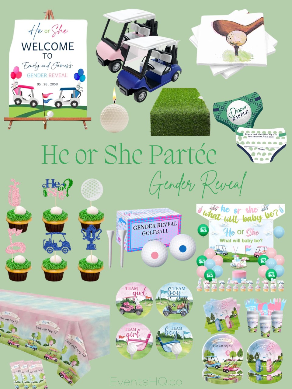 He or She Partée gender reveal theme