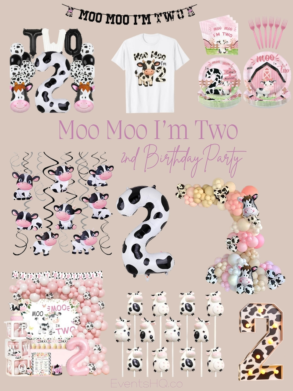 Moo Moo Im Two kids birthday theme