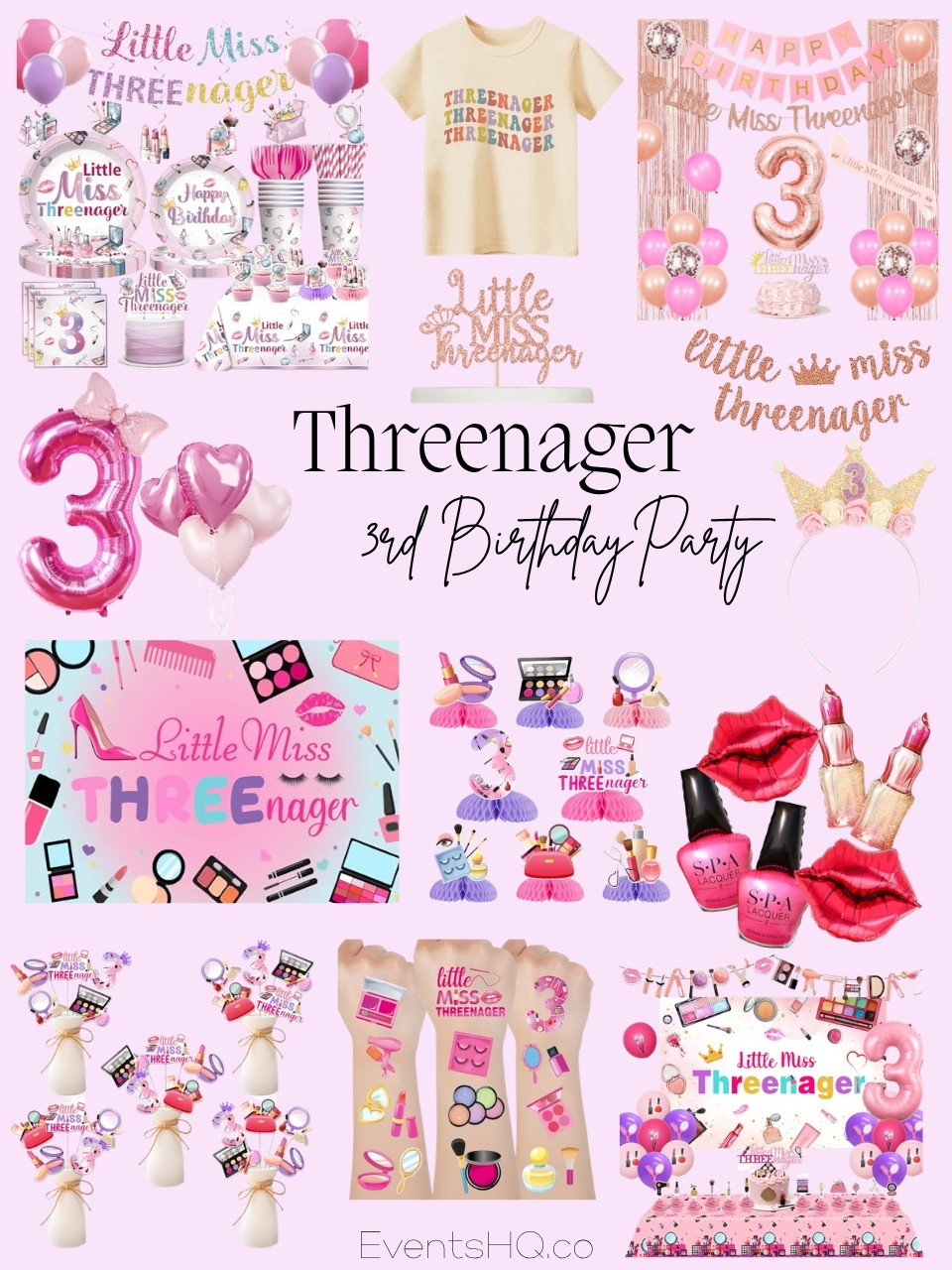 Threenager kids birthday theme