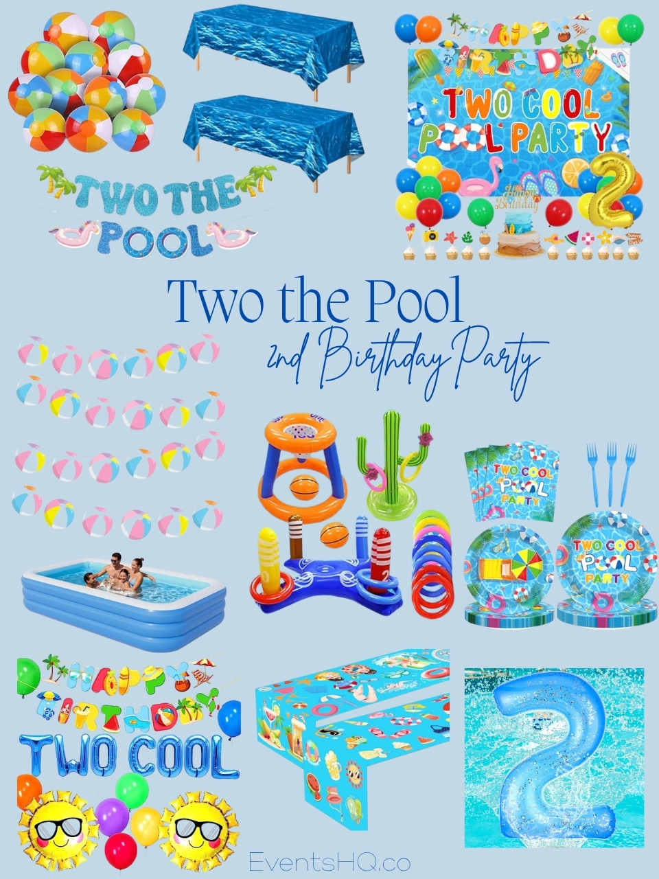 Two The Pool kids birthday theme