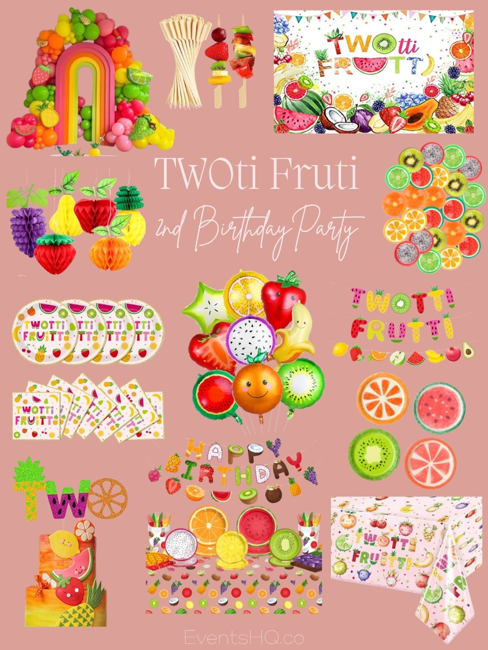 TWOti Fruti kids birthday theme