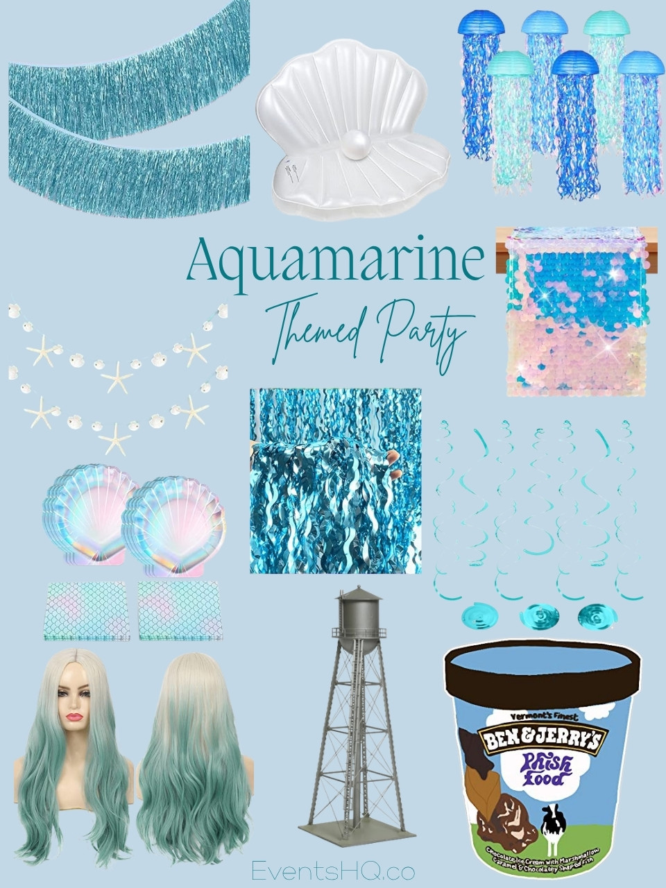 Aquamarine themed party theme
