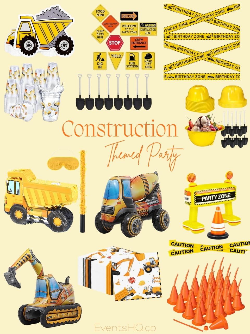 Construction themed party theme