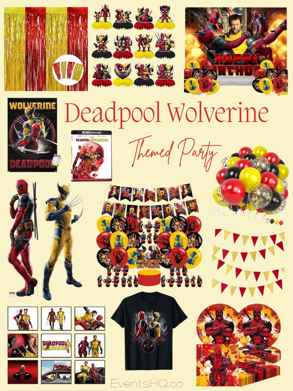 Deadpool Wolverine themed party theme
