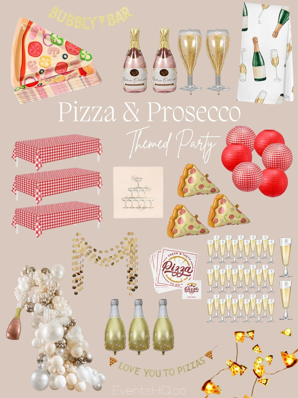 Pizza & Prosecco themed party theme