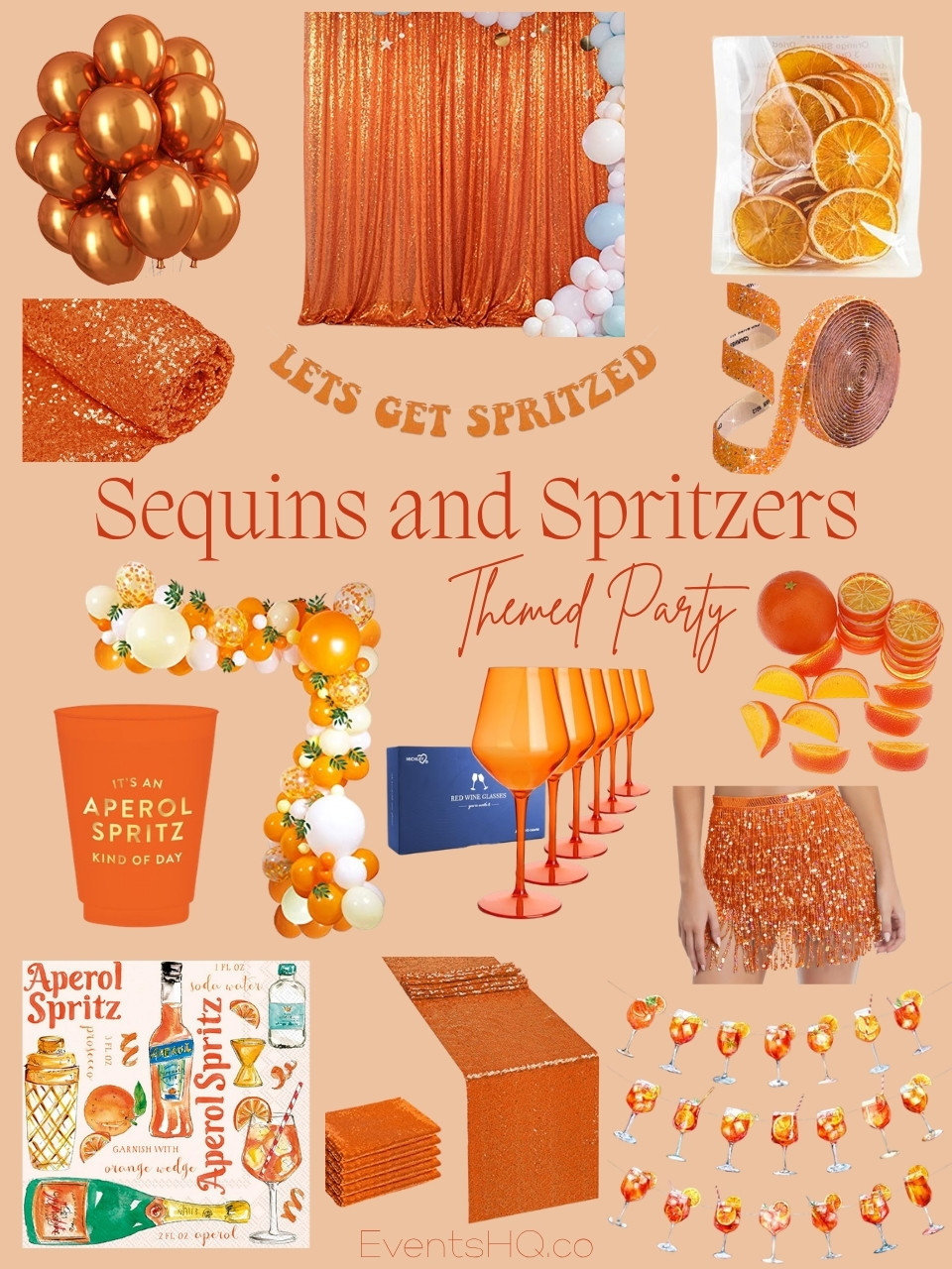 Sequins And Spritzers themed party theme