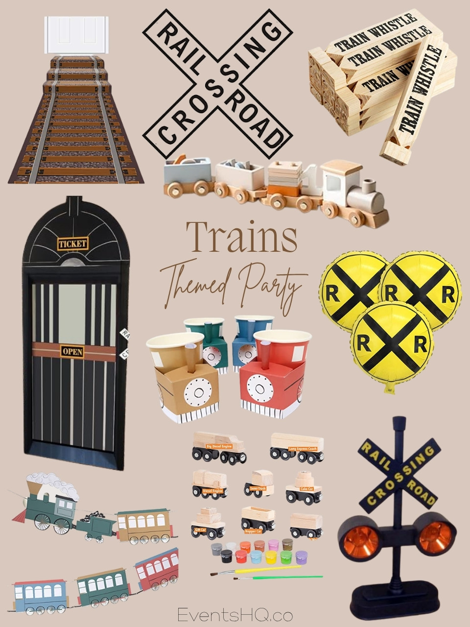 Trains themed party theme