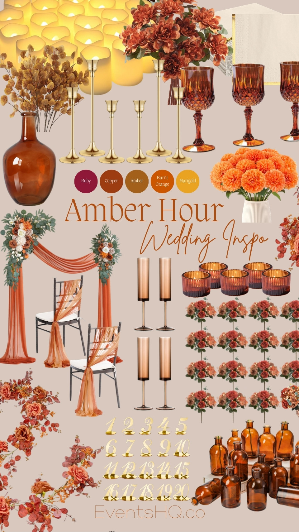 Amber Hour wedding theme