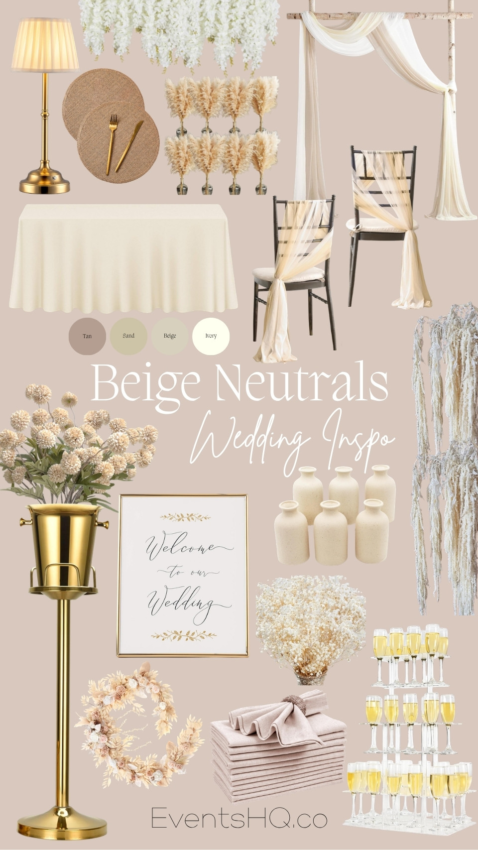 Beige Neutrals wedding theme