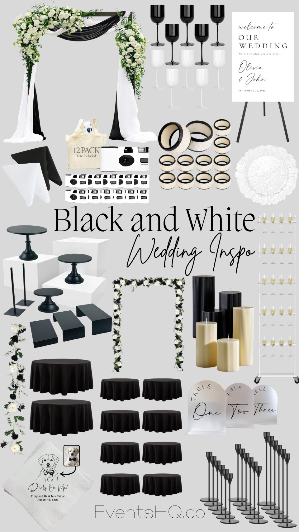 Black and White wedding theme