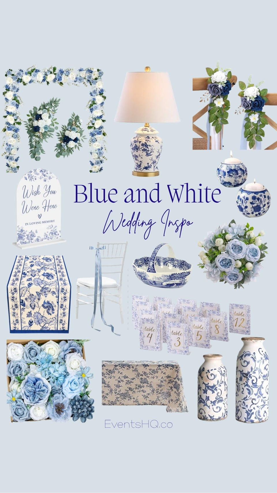 Blue and White wedding theme