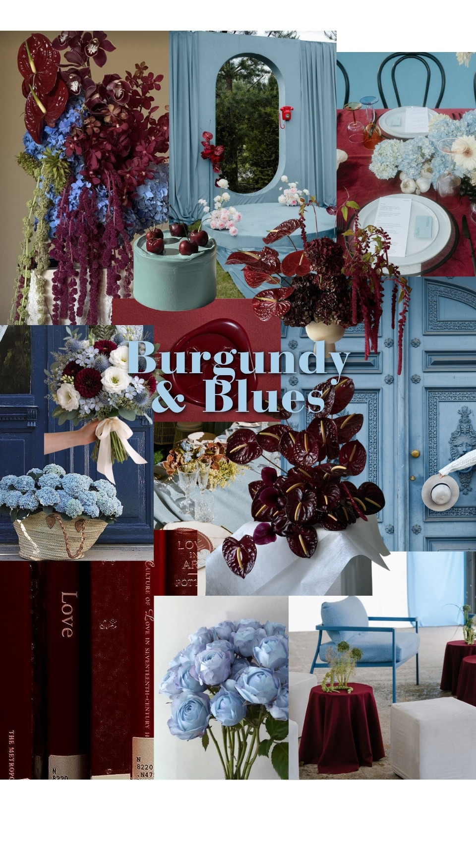Burgundy & Blues wedding theme