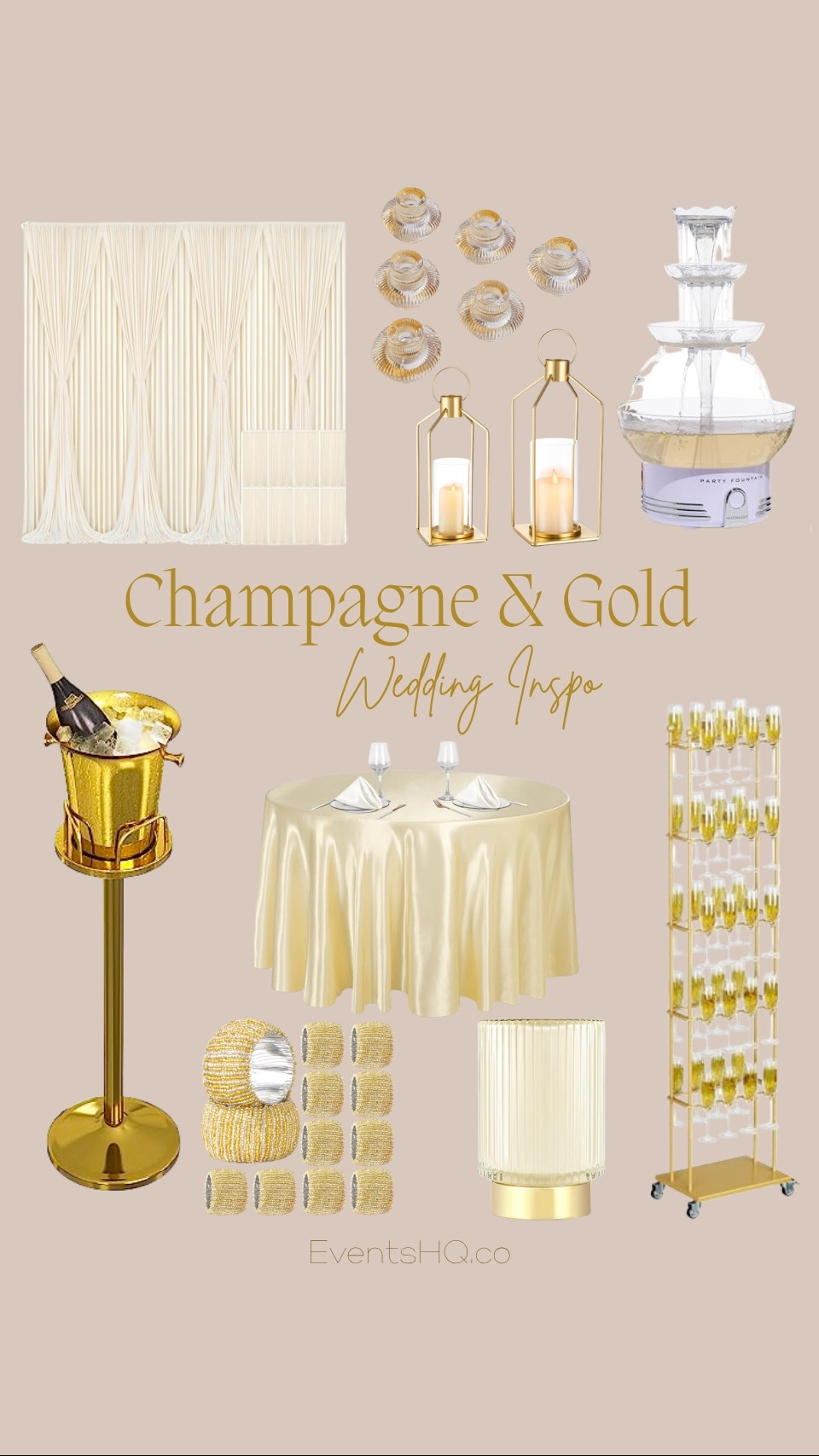 Champagne & Gold wedding theme