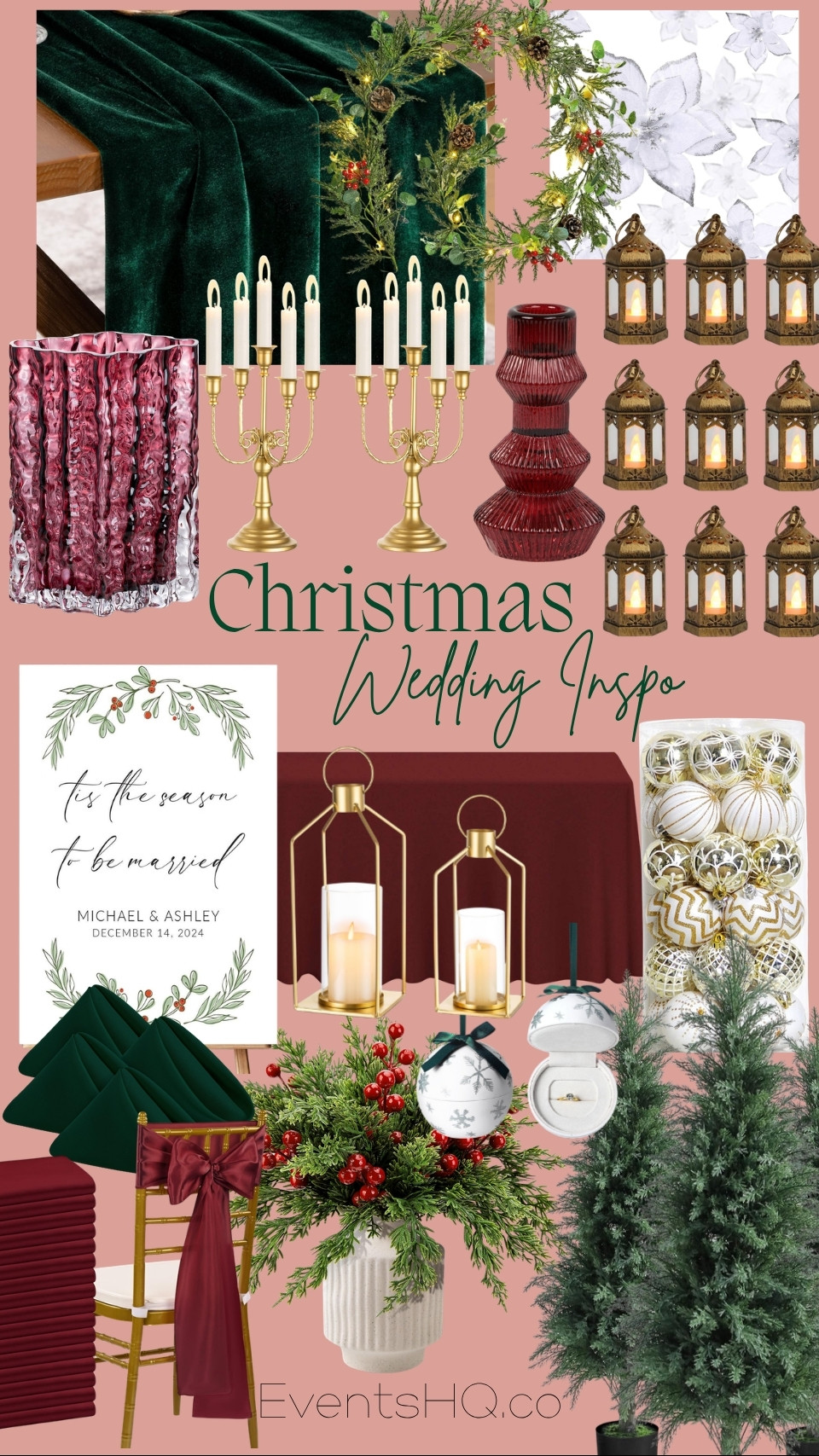 Christmas wedding theme