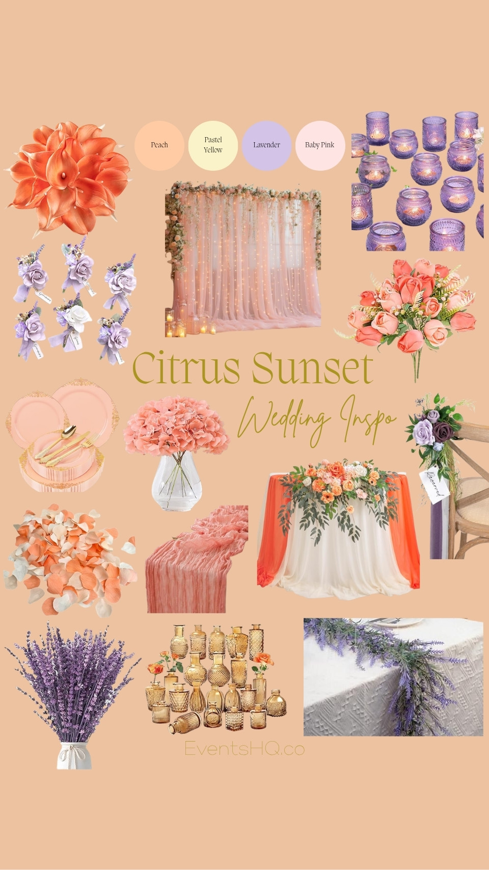 Citrus Sunset wedding theme