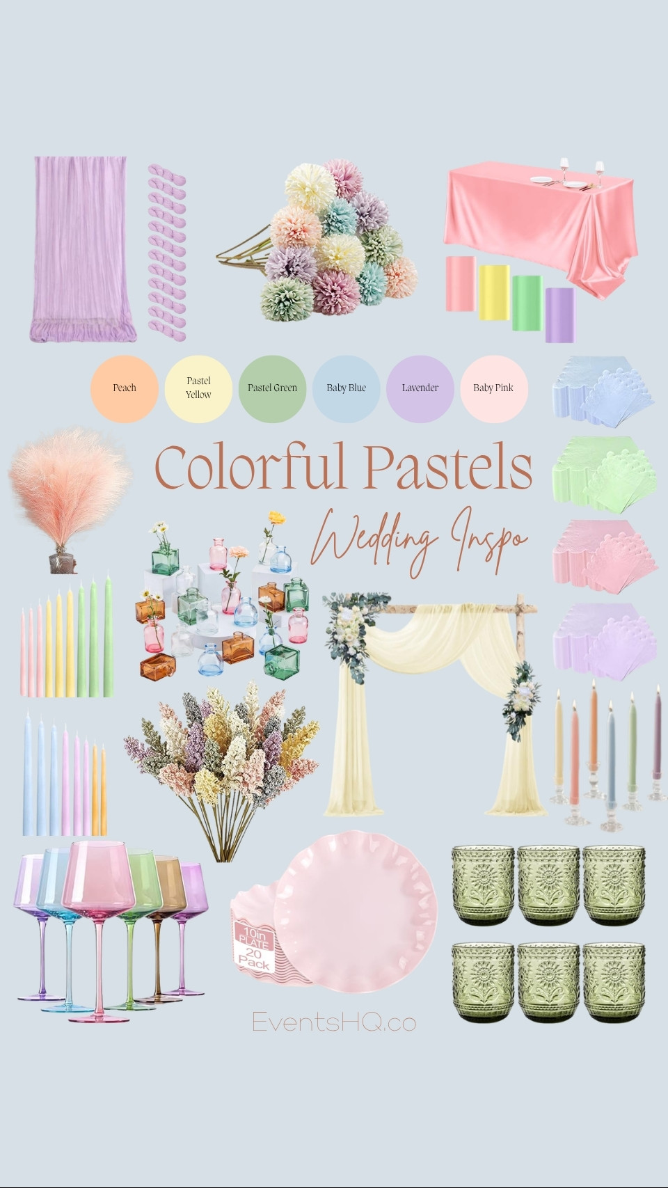 Colorful Pastels wedding theme