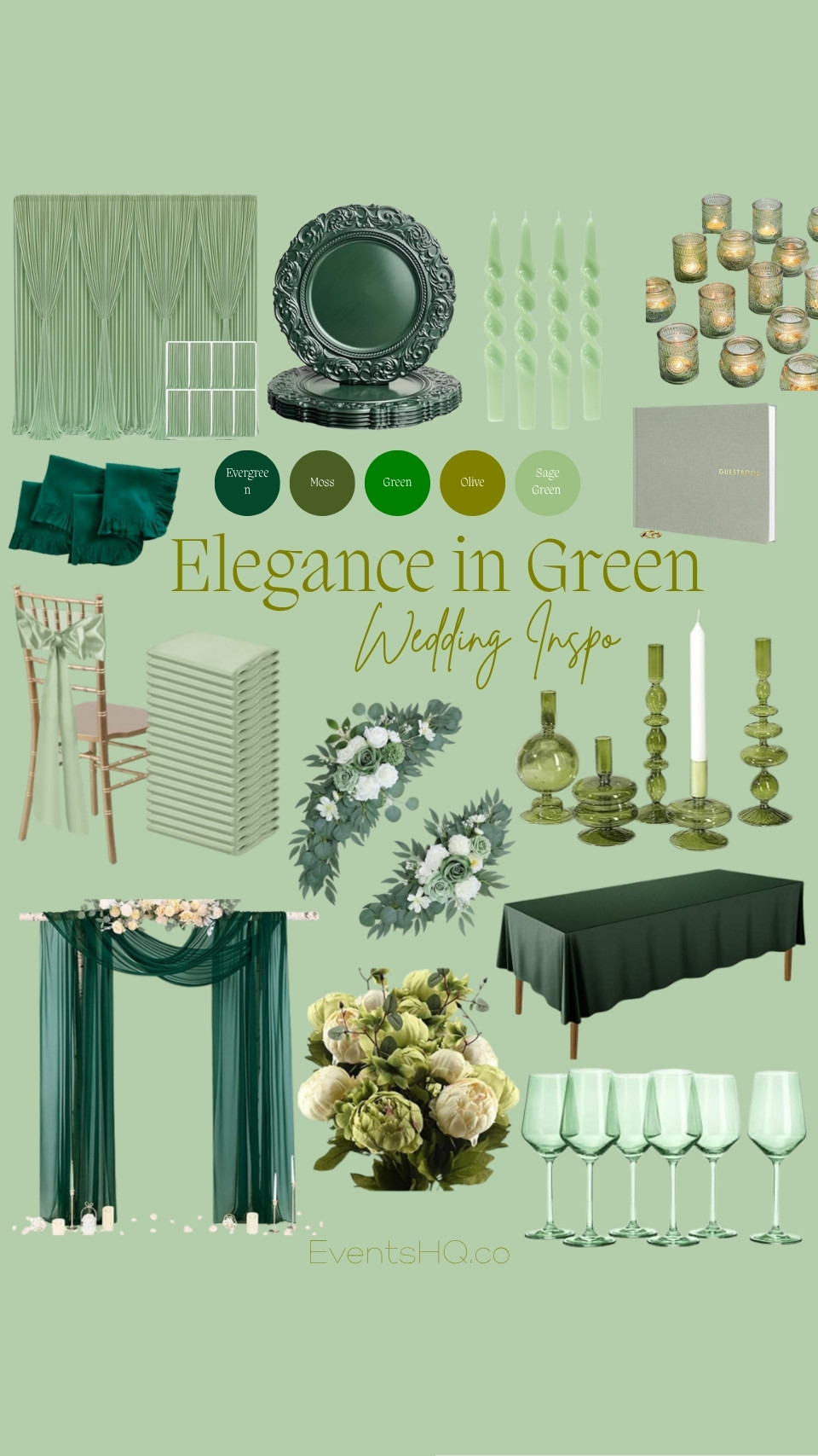 Elegance in Green wedding theme