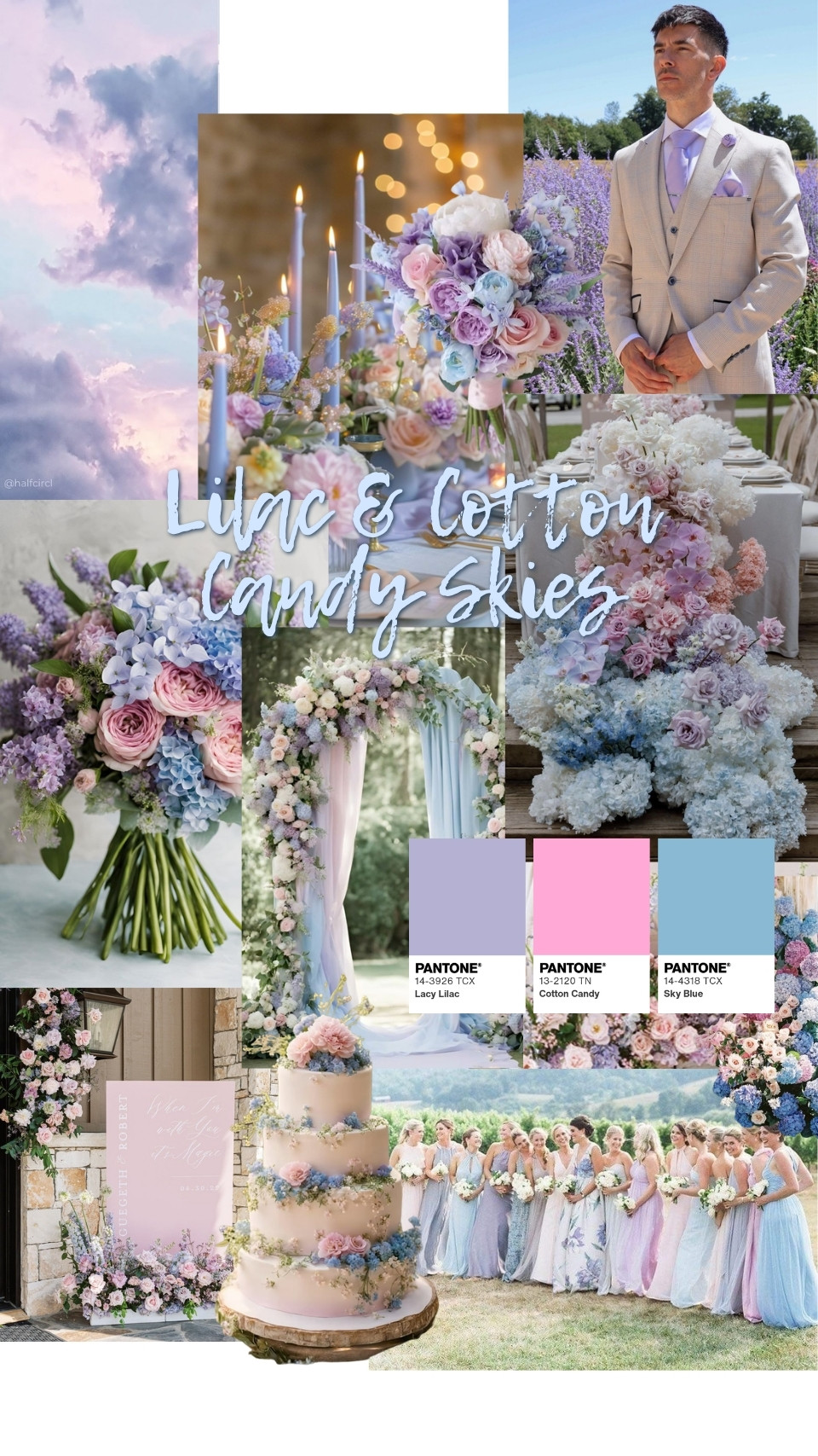 Lilac & Cotton Candy Skies wedding theme