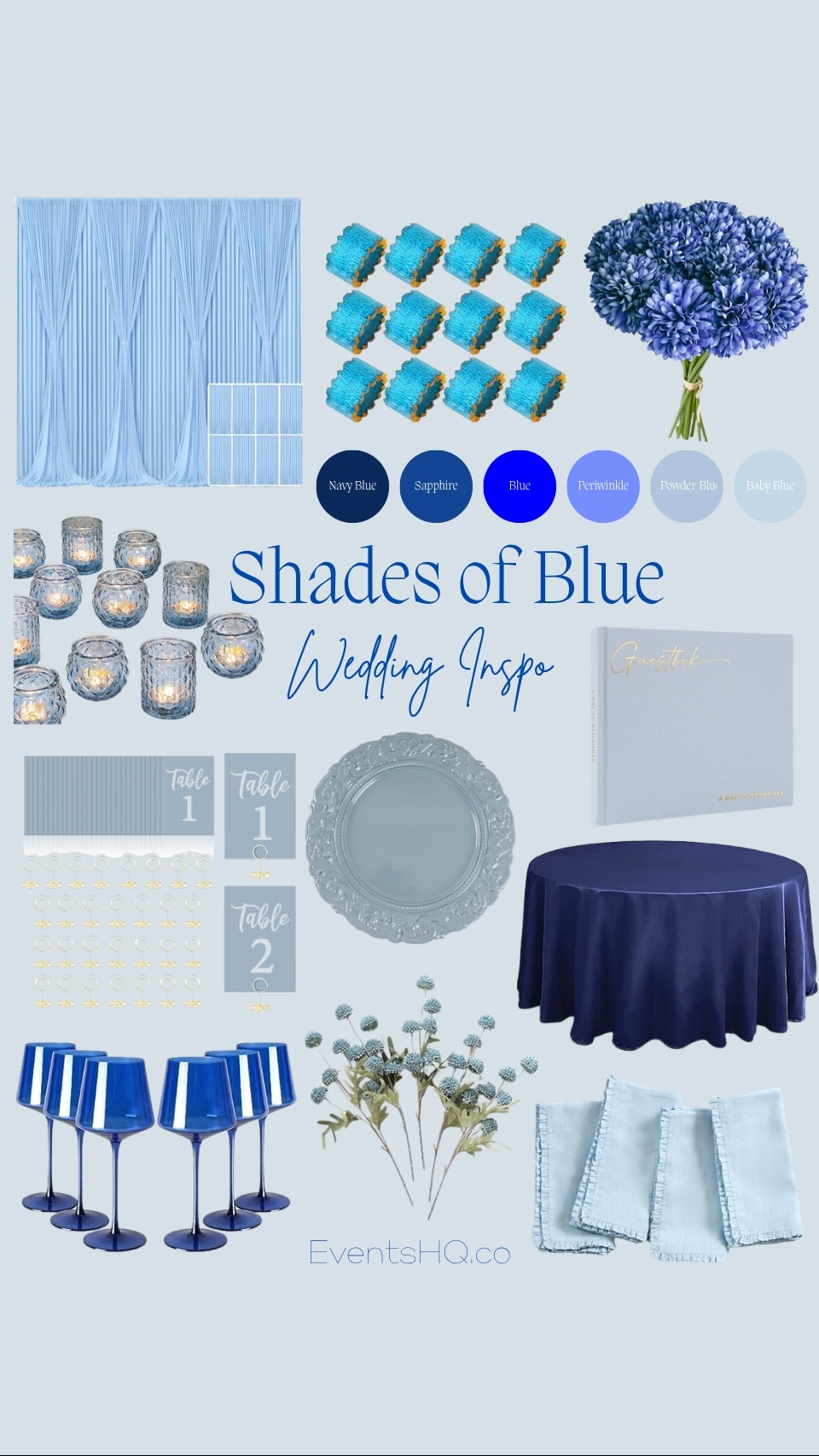 Shades of Blue wedding theme