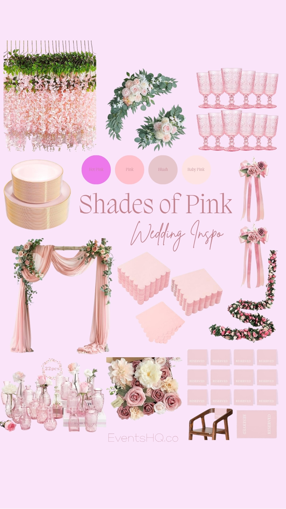 Shades of Pink wedding theme