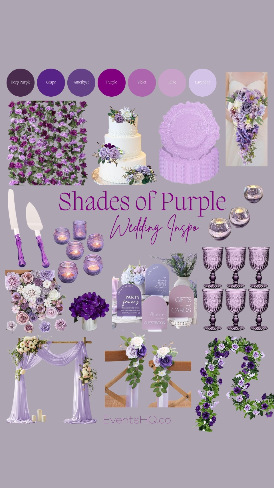 Shades of Purple wedding theme