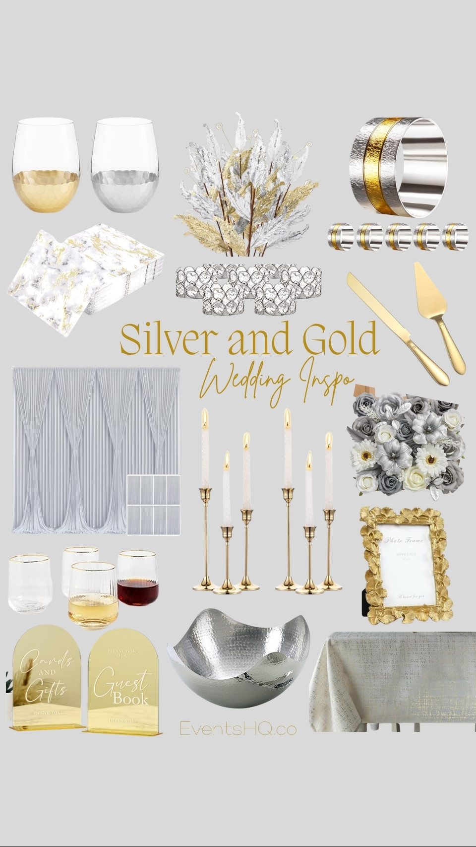 Silver and Gold wedding theme
