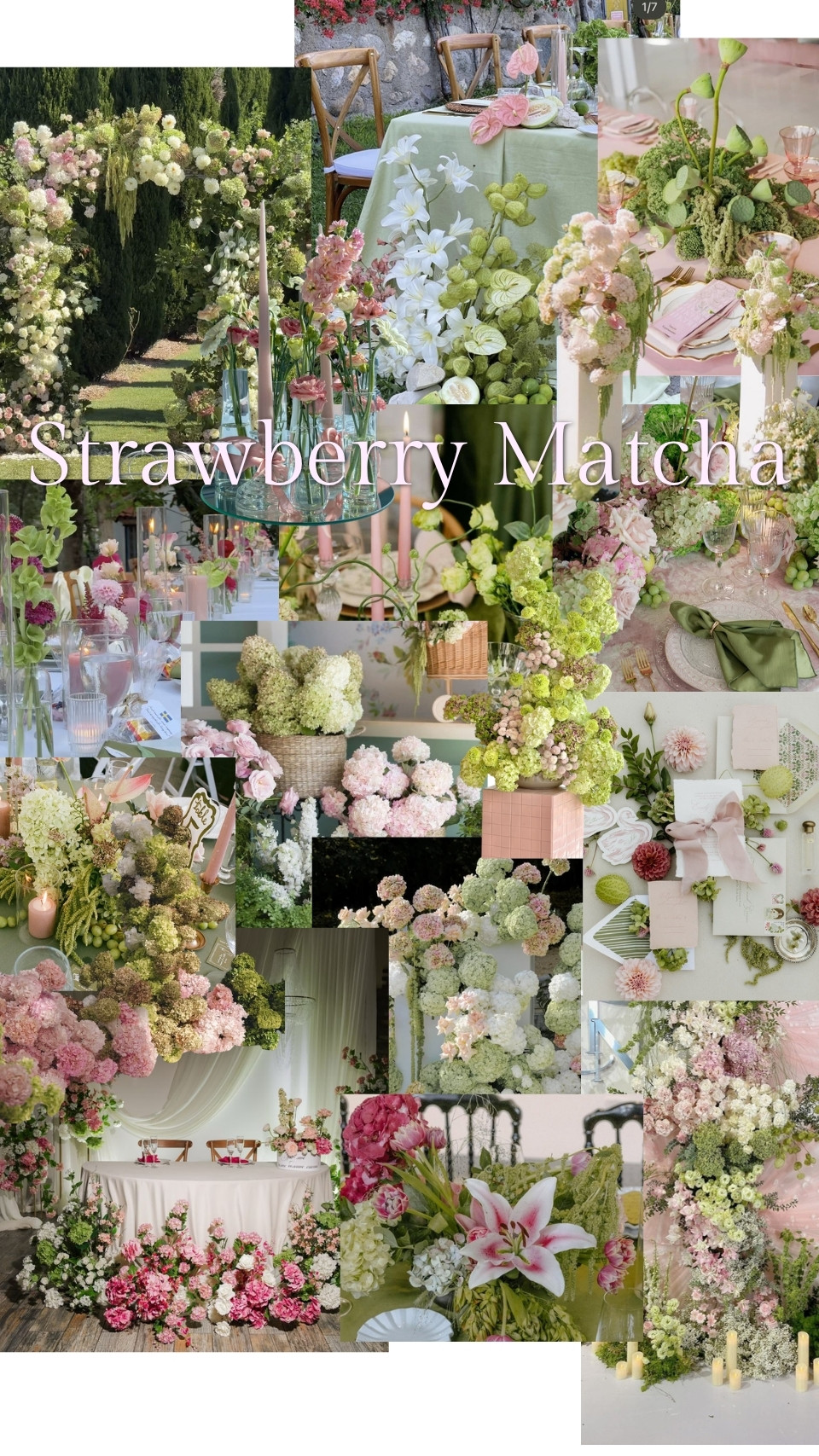 Strawberry Matcha wedding theme
