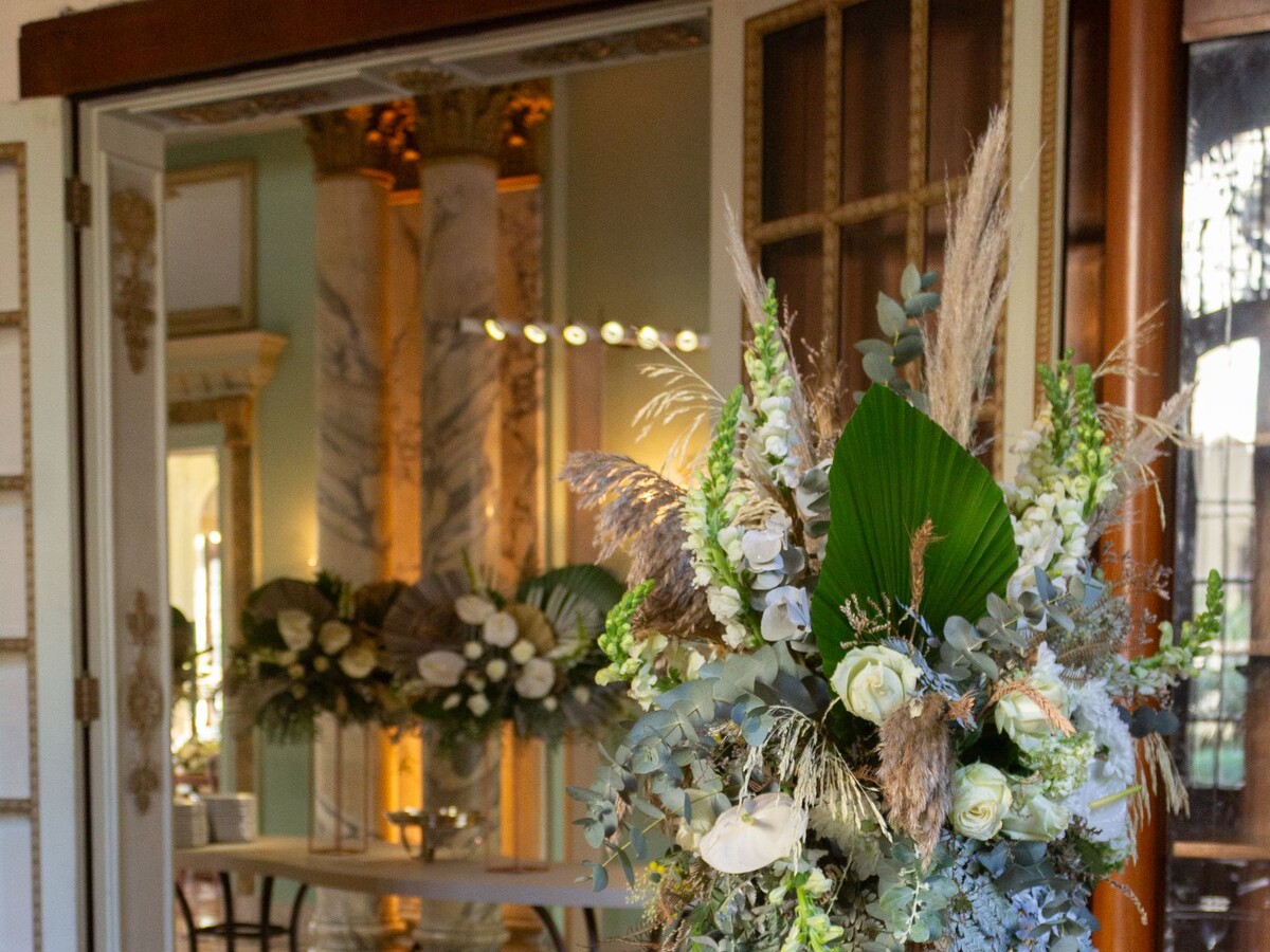 Tall floral centerpiece adding height