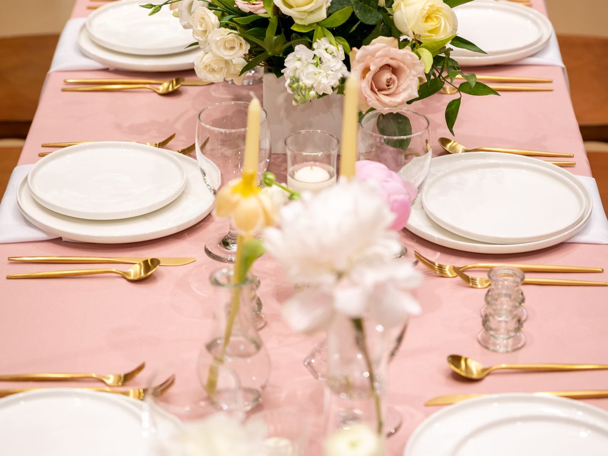 Elegant blush tablescape