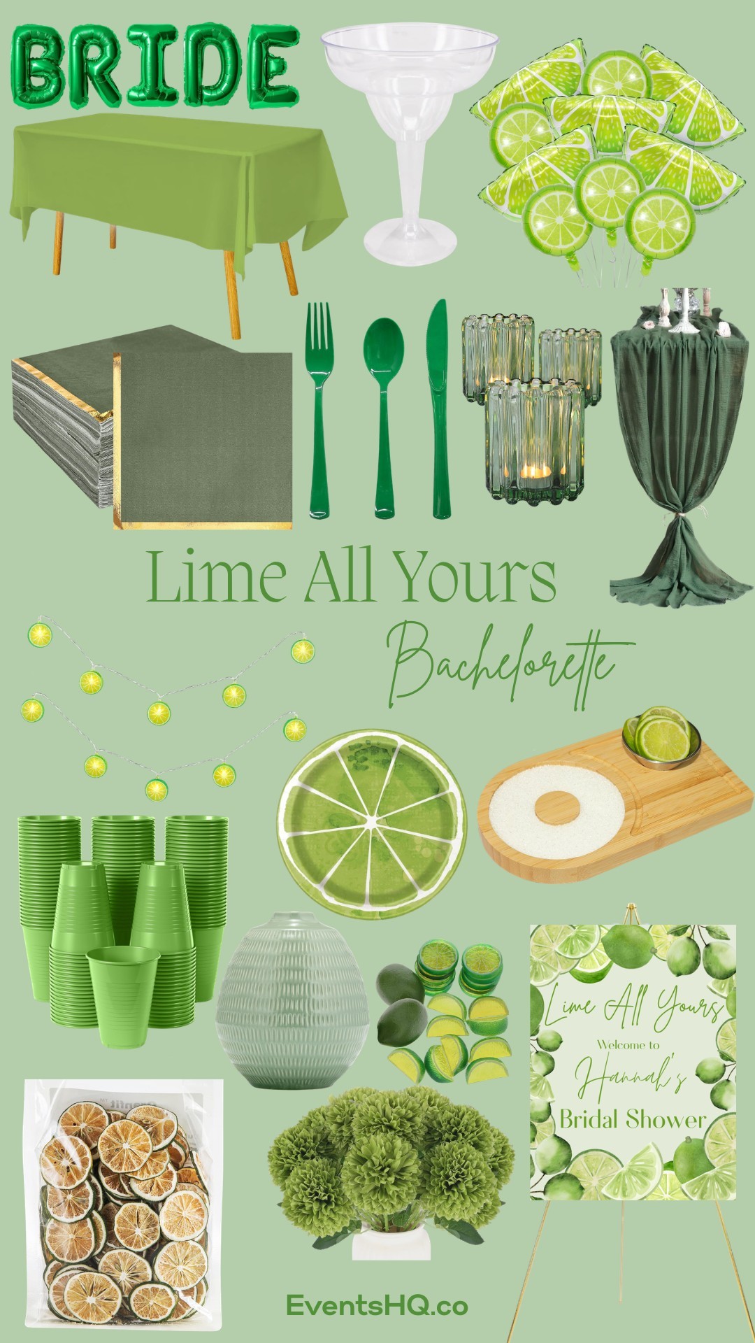 Lime All Yours bachelorette theme