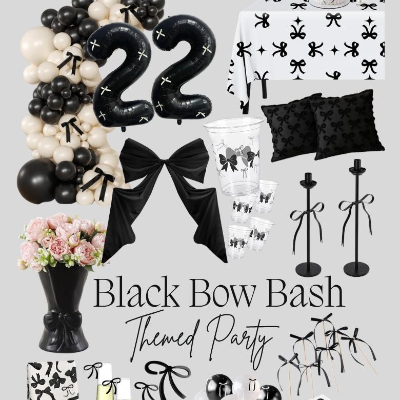 Black Bow Bash themed party theme