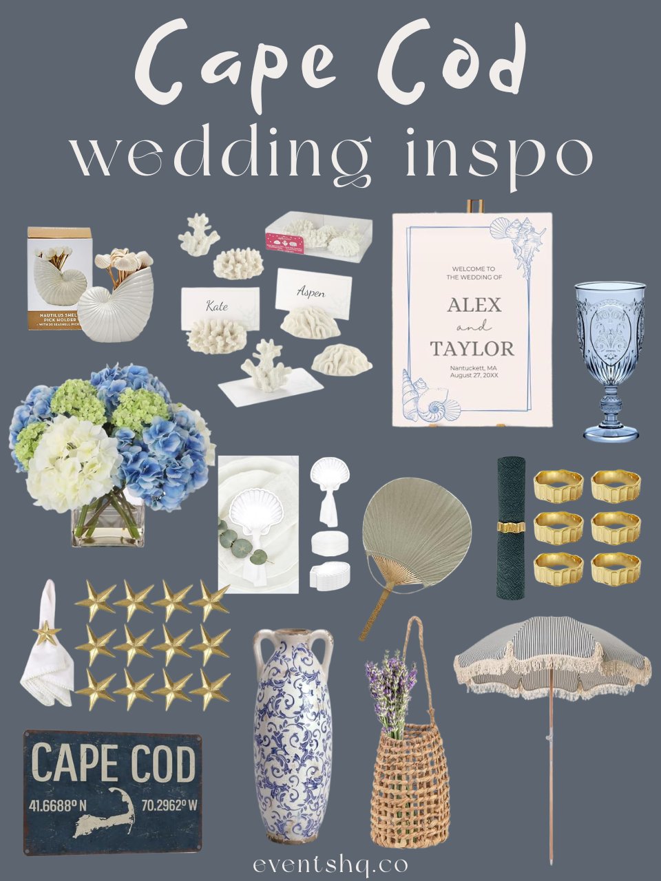 Old Money Cape Cod wedding theme