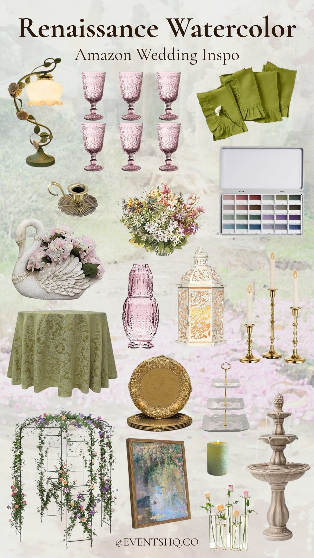 Renaissance Watercolor wedding theme
